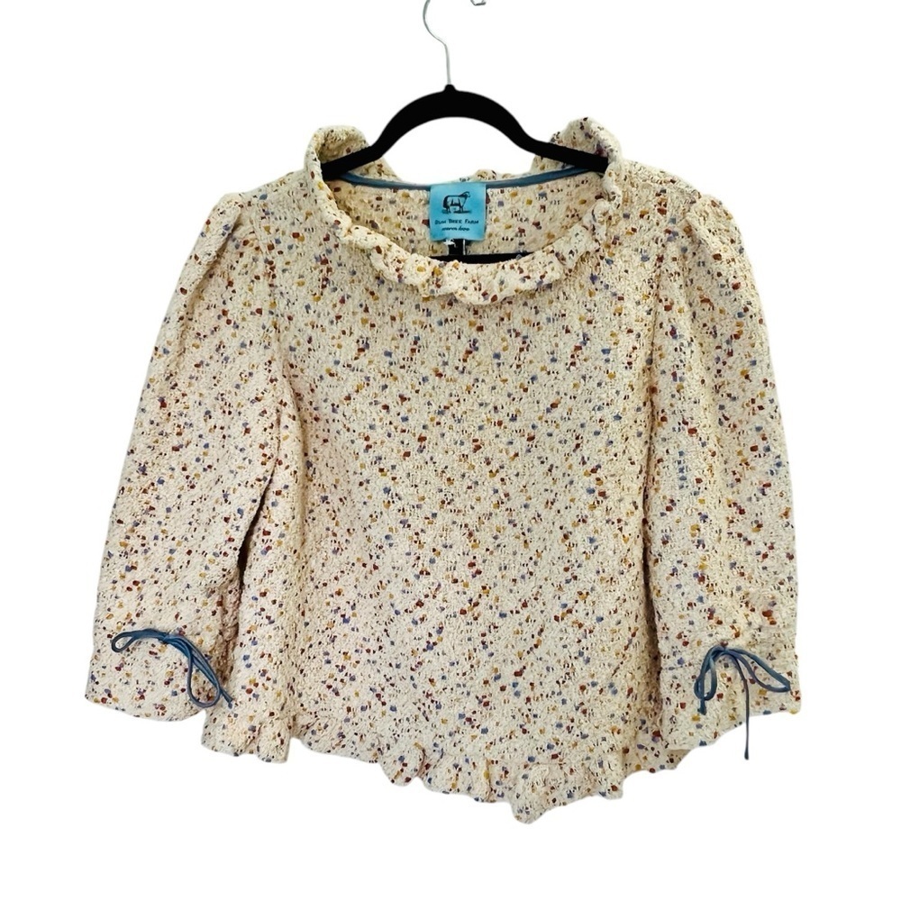 Gum Tree Farm sweater with ribbon trim